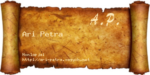 Ari Petra névjegykártya