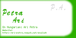 petra ari business card